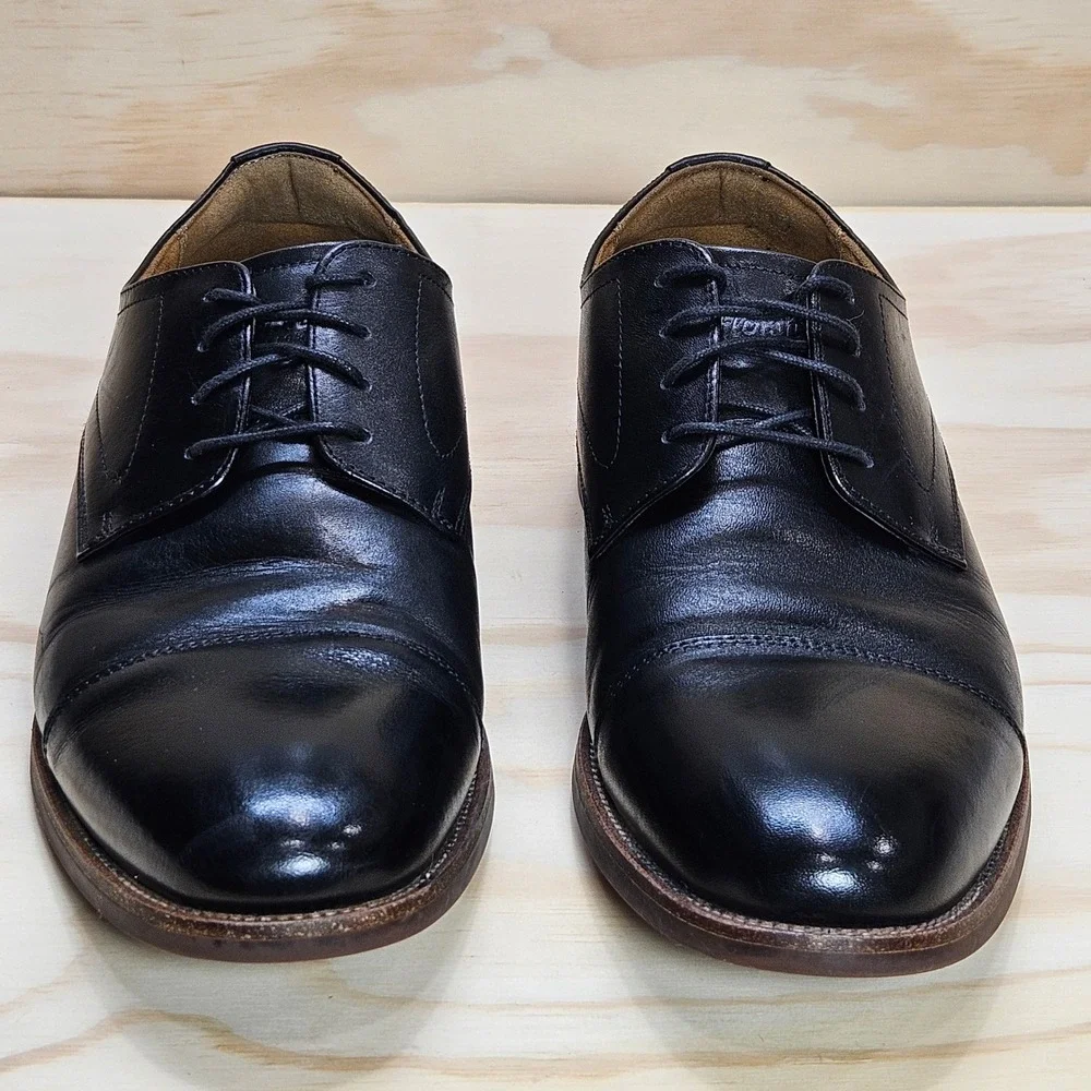 Florsheim Mens Black Leather Cap Toe Oxford Dress Shoes 13384NR-001 Size 9.5 M